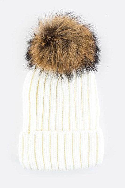 Raccoon Fur PomPom Beanie - Shop Style & More | Fresh Looks, Everyday Deals & Free Shipping