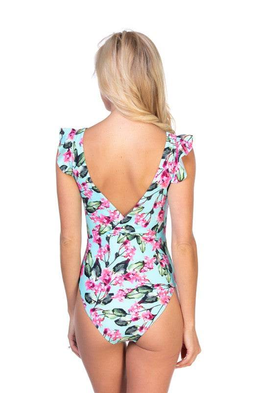 FLORAL V FRONT ONE PIECE SWIMSUIT - Shop Style & More | Fresh Looks, Everyday Deals & Free Shipping