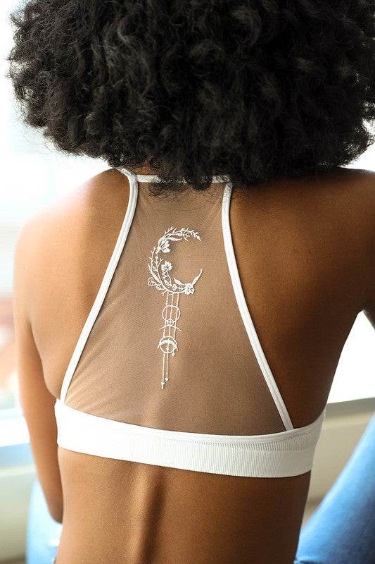 Crescent Moon Dream Catcher Tattoo Mesh Bralette - Shop Style & More | Fresh Looks, Everyday Deals & Free Shipping
