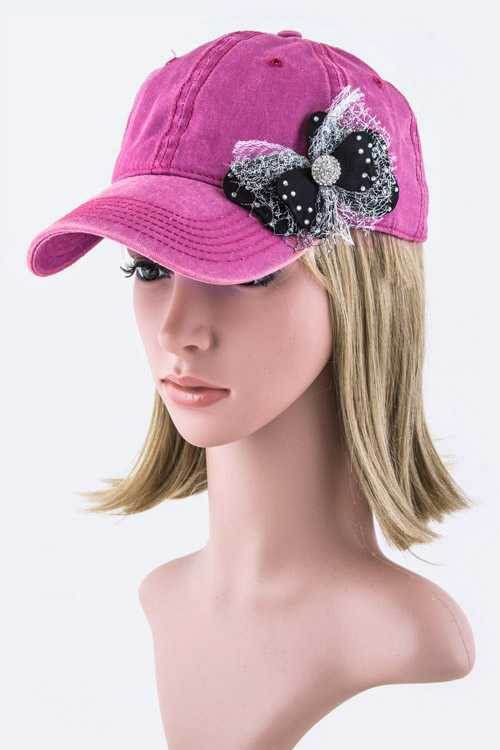 Crystal & Lurex Mesh Bow Fashion Cap - Shop Style & More | Fresh Looks, Everyday Deals & Free Shipping