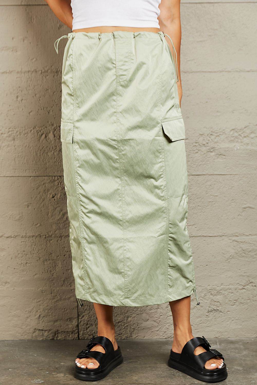 HYFVE Just In Time High Waisted Cargo Midi Skirt - Shop Style & More | Fresh Looks, Everyday Deals & Free Shipping
