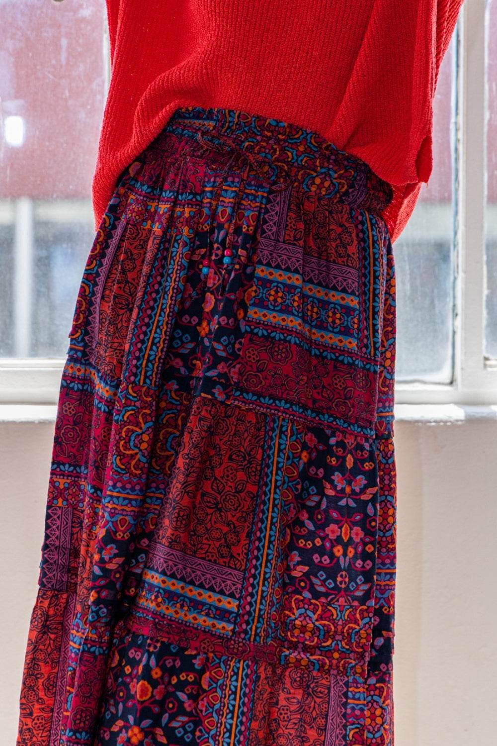 ODDI Full Size Printed Tiered Maxi Skirt - Shop Style & More | Fresh Looks, Everyday Deals & Free Shipping