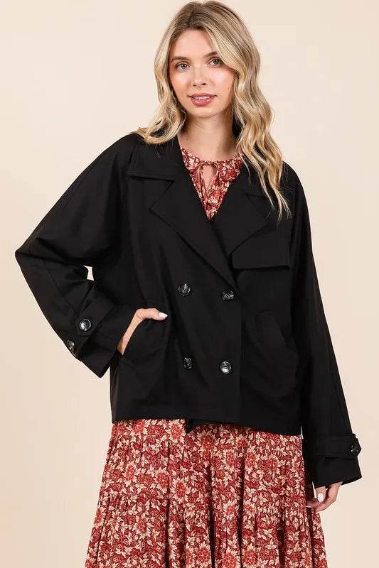 Mittoshop Double Breasted Long Sleeve Trench Coat Jacket - Shop Style & More | Fresh Looks, Everyday Deals & Free Shipping