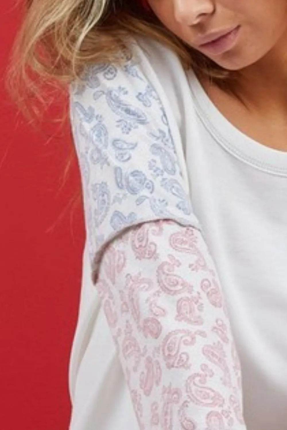 BiBi French Terry with Paisley Triblend Color Block - Shop Style & More | Fresh Looks, Everyday Deals & Free Shipping