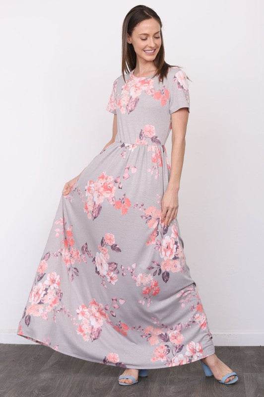 Short Sleeve Floral Maxi Dress - Shop Style & More | Fresh Looks, Everyday Deals & Free Shipping