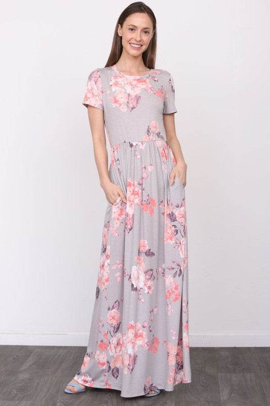 Short Sleeve Floral Maxi Dress - Shop Style & More | Fresh Looks, Everyday Deals & Free Shipping