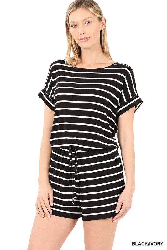 Stripe Romper with Pockets - Shop Style & More | Fresh Looks, Everyday Deals & Free Shipping
