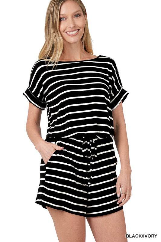 Stripe Romper with Pockets - Shop Style & More | Fresh Looks, Everyday Deals & Free Shipping