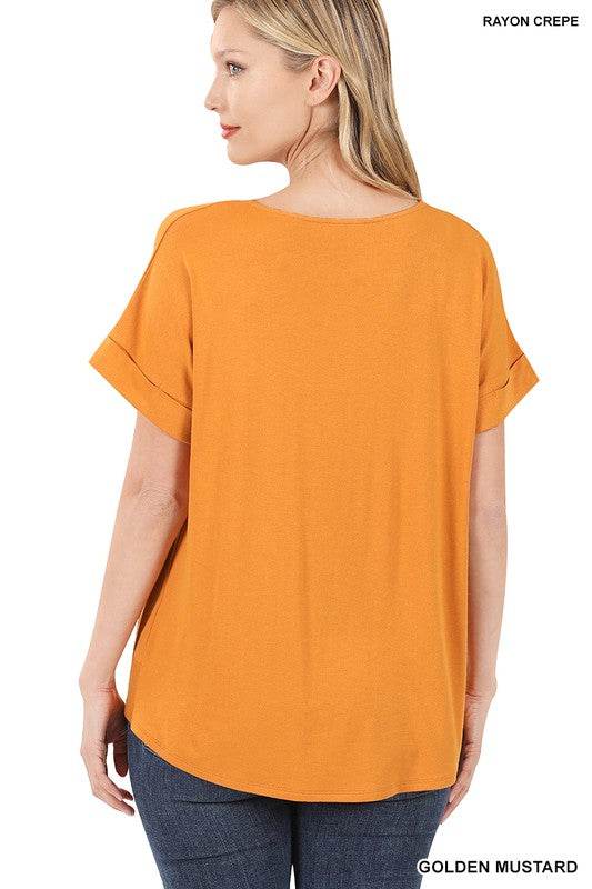 Rayon Span Crepe Knot-Front Top - Shop Style & More | Fresh Looks, Everyday Deals & Free Shipping