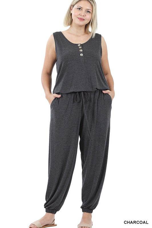 Plus Sleeveless Jogger Jumpsuit - Shop Style & More | Fresh Looks, Everyday Deals & Free Shipping