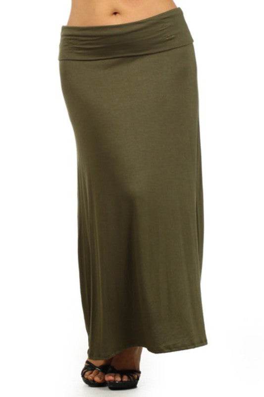 Plus size Solid high waisted a-line maxi skirt - Shop Style & More | Fresh Looks, Everyday Deals & Free Shipping