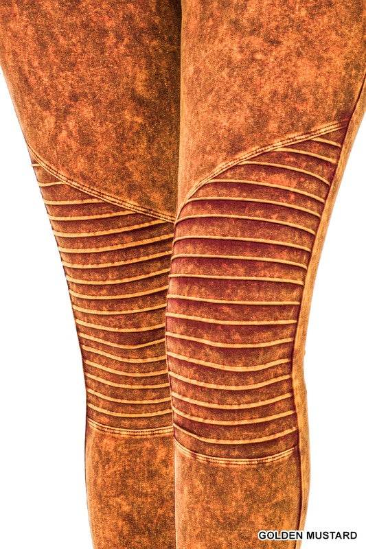 Mineral Washed Wide Waistband Moto Leggings - Shop Style & More | Fresh Looks, Everyday Deals & Free Shipping