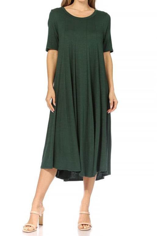 Plus Midi A-line Jersey knit Short sleeve Loose - Shop Style & More | Fresh Looks, Everyday Deals & Free Shipping