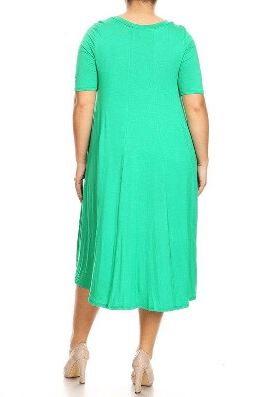 Plus Midi A-line Jersey knit Short sleeve Loose - Shop Style & More | Fresh Looks, Everyday Deals & Free Shipping