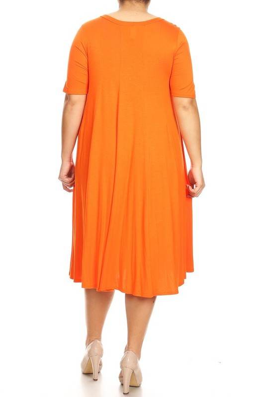 Plus Midi A-line Jersey knit Short sleeve Loose - Shop Style & More | Fresh Looks, Everyday Deals & Free Shipping
