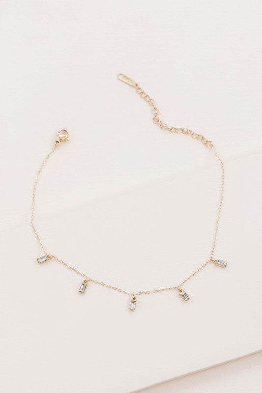 Minimal Rectangle Rhinestone Anklet - Shop Style & More | Fresh Looks, Everyday Deals & Free Shipping