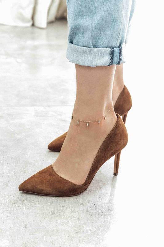 Minimal Rectangle Rhinestone Anklet - Shop Style & More | Fresh Looks, Everyday Deals & Free Shipping
