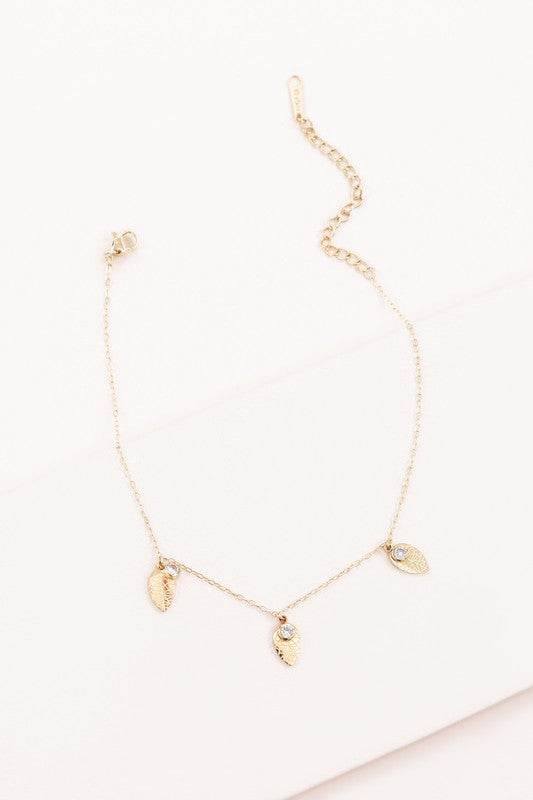 Leaf and Rhinestone Chain Anklet - Shop Style & More | Fresh Looks, Everyday Deals & Free Shipping