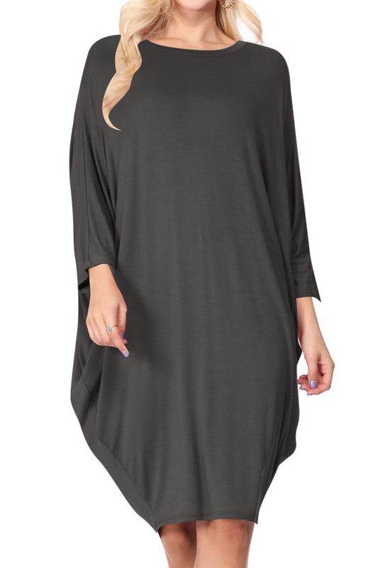 Solid knit dress Crew neck Long dolman sleeves - Shop Style & More | Fresh Looks, Everyday Deals & Free Shipping