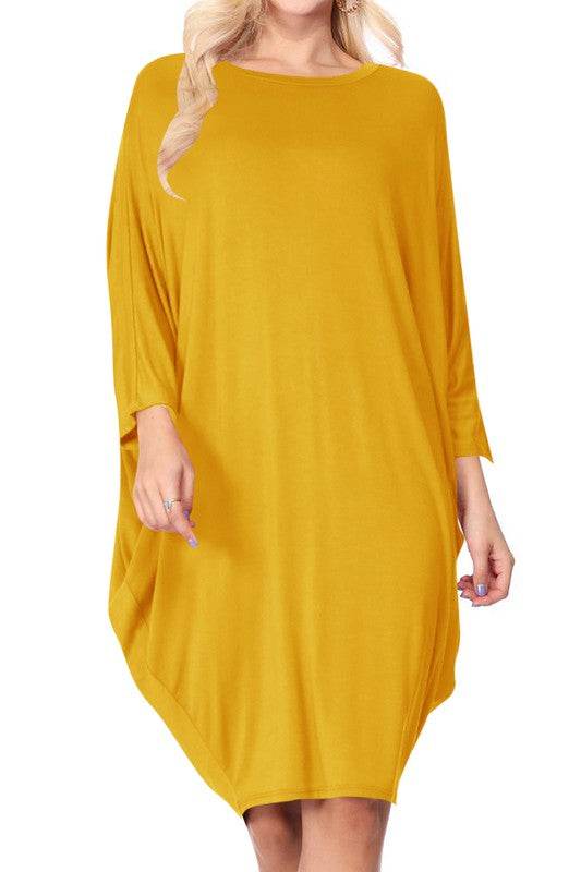Solid knit dress Crew neck Long dolman sleeves - Shop Style & More | Fresh Looks, Everyday Deals & Free Shipping