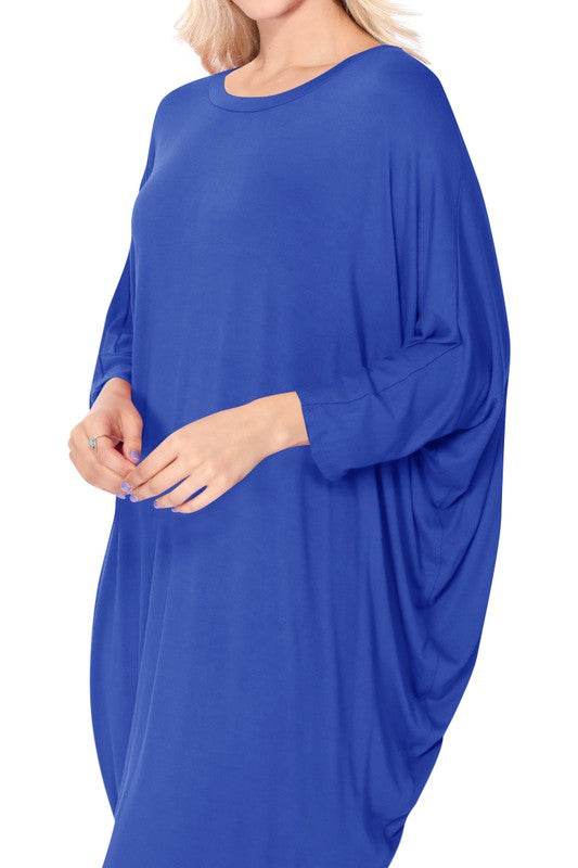 Solid knit dress Crew neck Long dolman sleeves - Shop Style & More | Fresh Looks, Everyday Deals & Free Shipping