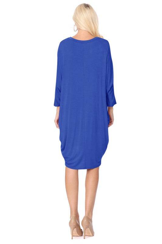 Solid knit dress Crew neck Long dolman sleeves - Shop Style & More | Fresh Looks, Everyday Deals & Free Shipping