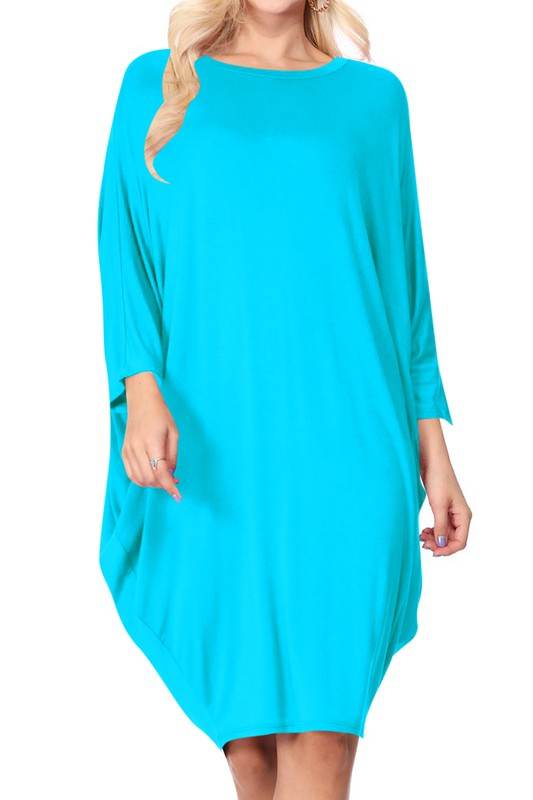 Solid knit dress Crew neck Long dolman sleeves - Shop Style & More | Fresh Looks, Everyday Deals & Free Shipping
