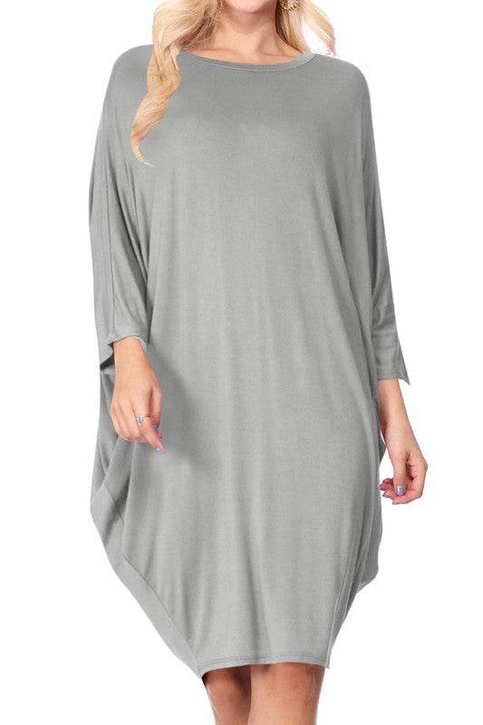Solid knit dress Crew neck Long dolman sleeves - Shop Style & More | Fresh Looks, Everyday Deals & Free Shipping