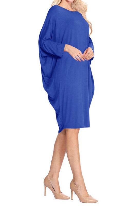 Solid knit dress Crew neck Long dolman sleeves - Shop Style & More | Fresh Looks, Everyday Deals & Free Shipping