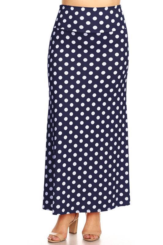 Plus size Polka dot maxi length skirt - Shop Style & More | Fresh Looks, Everyday Deals & Free Shipping