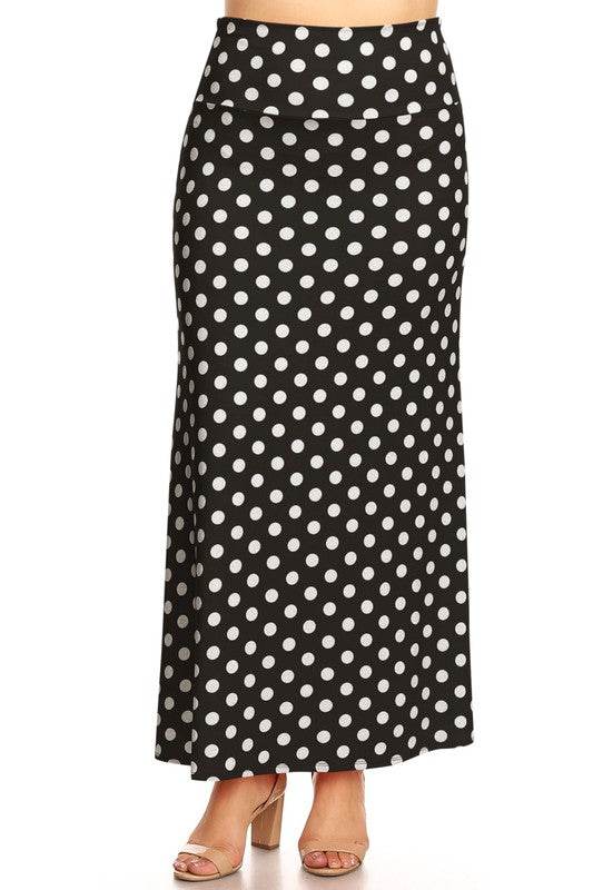 Plus size Polka dot maxi length skirt - Shop Style & More | Fresh Looks, Everyday Deals & Free Shipping