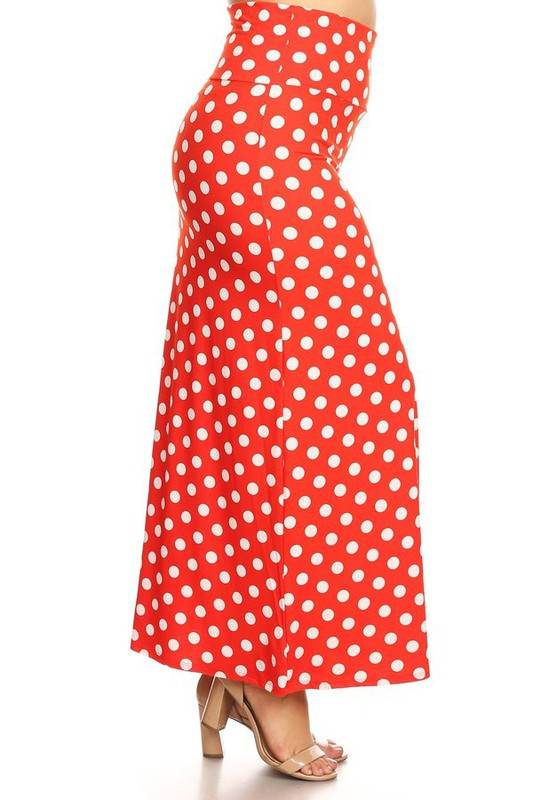 Plus size Polka dot maxi length skirt - Shop Style & More | Fresh Looks, Everyday Deals & Free Shipping