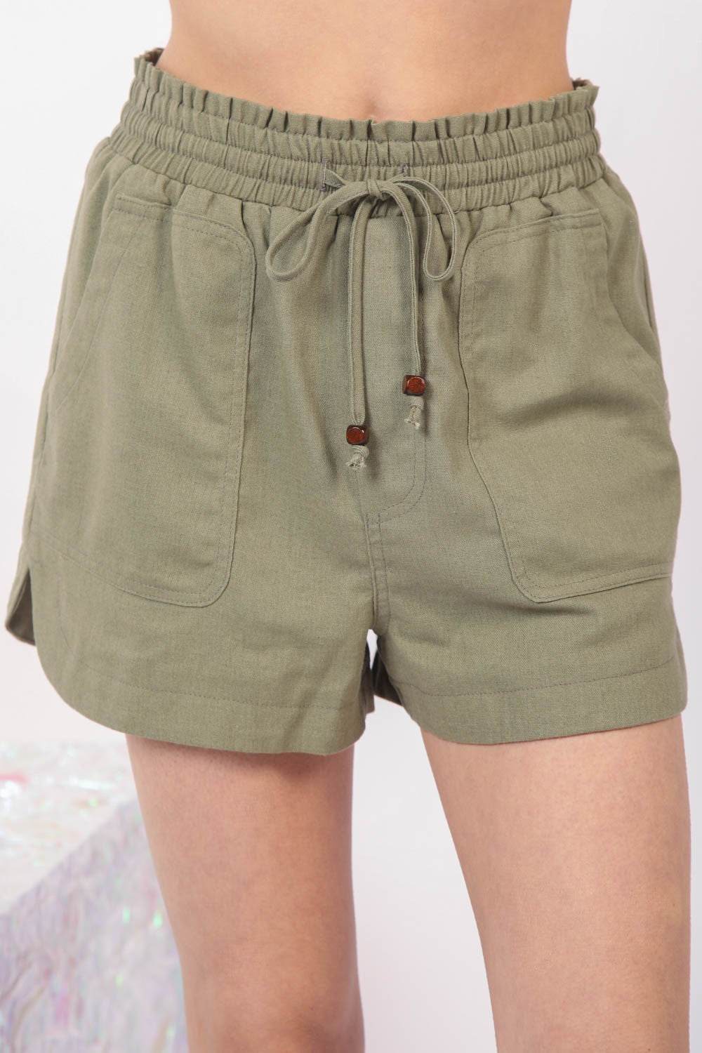VERY J Drawstring Elastic Waist Linen Shorts - Shop Style & More | Fresh Looks, Everyday Deals & Free Shipping