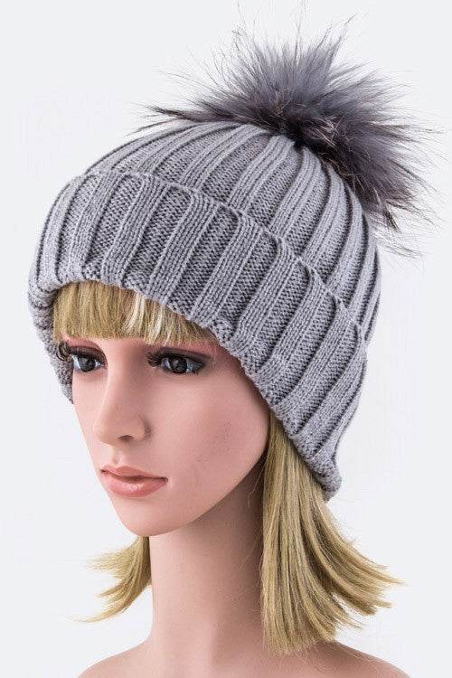 Raccoon Fur PomPom Beanie - Shop Style & More | Fresh Looks, Everyday Deals & Free Shipping