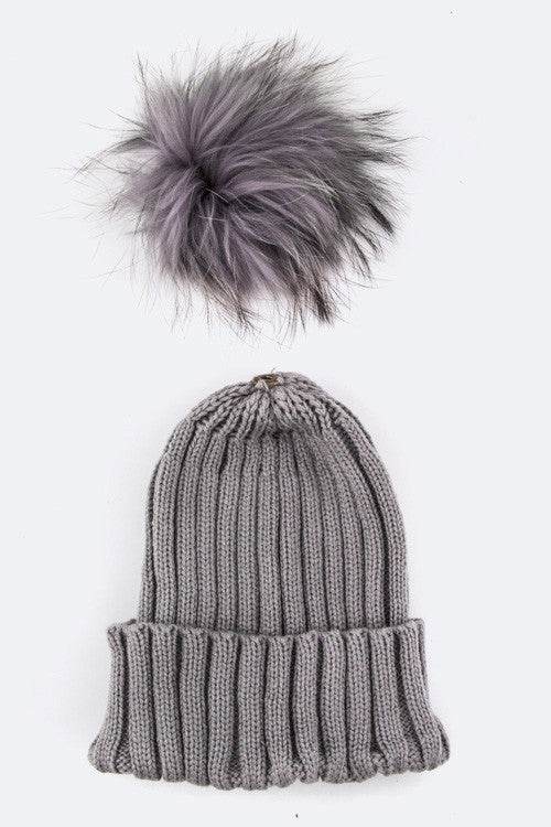Raccoon Fur PomPom Beanie - Shop Style & More | Fresh Looks, Everyday Deals & Free Shipping