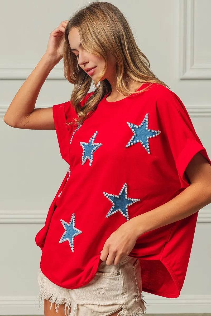 BiBi Fourth Of July Terry T-Shirt - Shop Style & More | Fresh Looks, Everyday Deals & Free Shipping