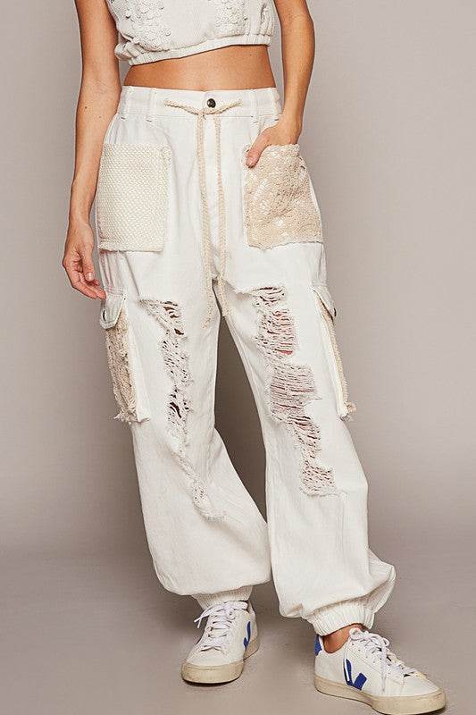 POL Crochet Patch Distressed Washed Jeans - Shop Style & More | Fresh Looks, Everyday Deals & Free Shipping