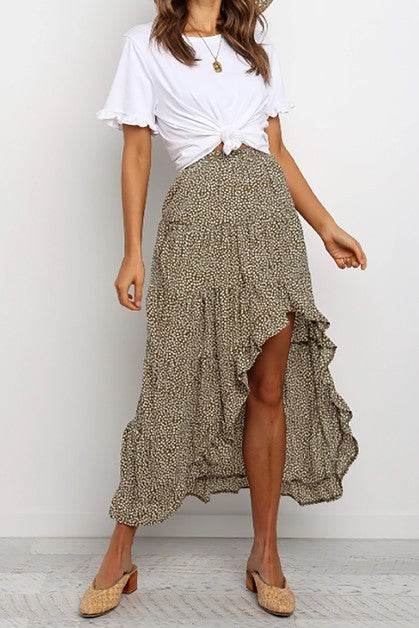 Boho Floral Print Midi Skirt Casual Side Slit Skir - Shop Style & More | Fresh Looks, Everyday Deals & Free Shipping
