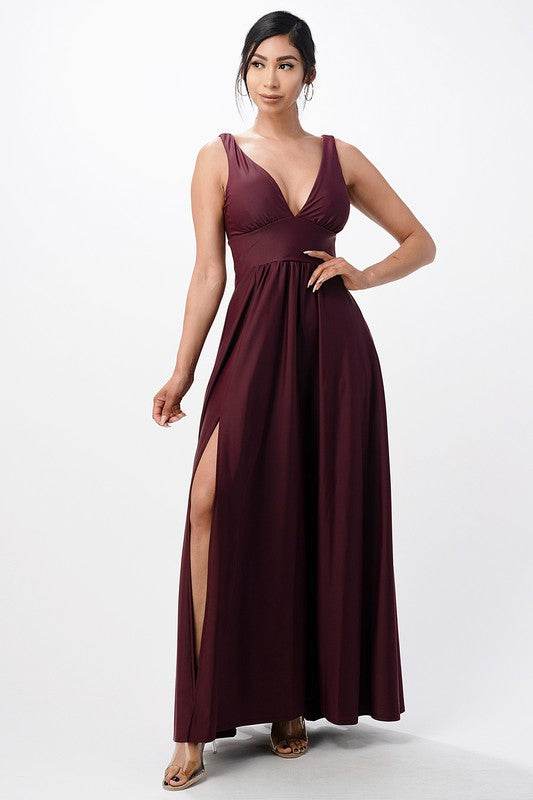 dull tricot deep V neck A line dress - Shop Style & More | Fresh Looks, Everyday Deals & Free Shipping
