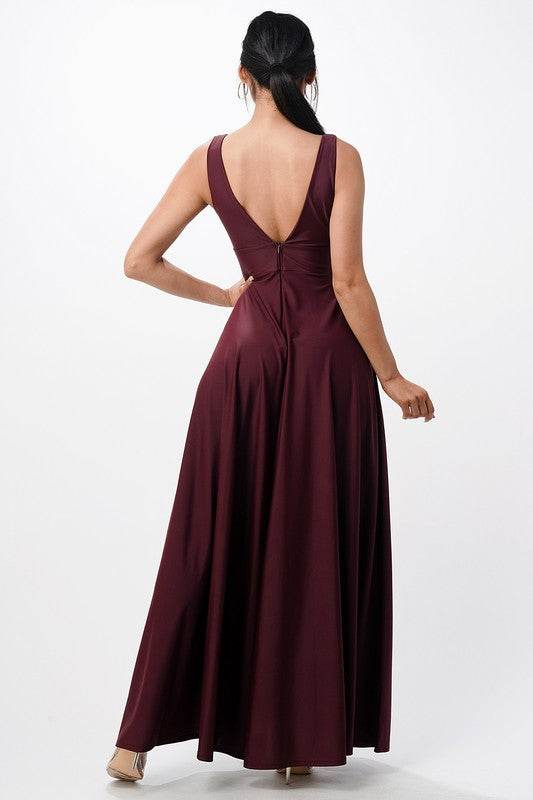 dull tricot deep V neck A line dress - Shop Style & More | Fresh Looks, Everyday Deals & Free Shipping