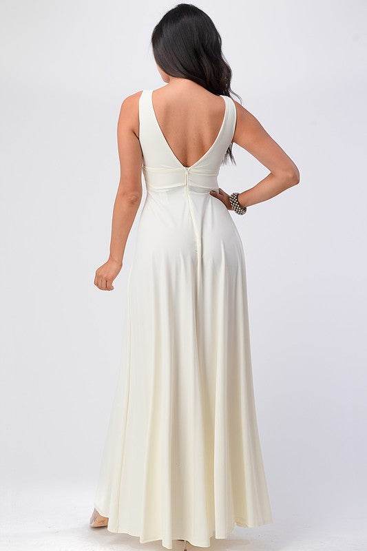 dull tricot deep V neck A line dress - Shop Style & More | Fresh Looks, Everyday Deals & Free Shipping