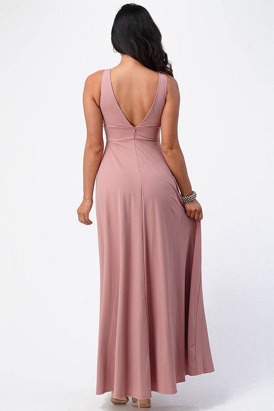 dull tricot deep V neck A line dress - Shop Style & More | Fresh Looks, Everyday Deals & Free Shipping