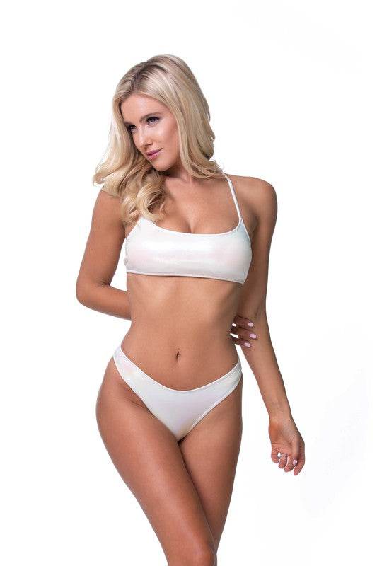 METALLIC SCOOP TOP BIKINI SET - Shop Style & More | Fresh Looks, Everyday Deals & Free Shipping