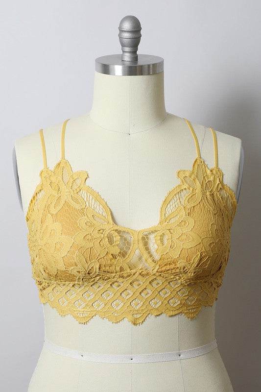 X-Large Padded Crochet Lace Longline Bralette - Shop Style & More | Fresh Looks, Everyday Deals & Free Shipping