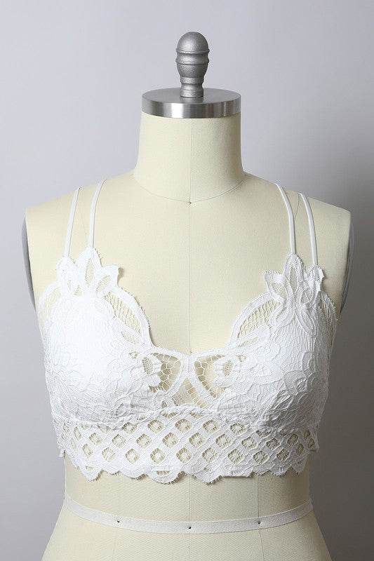 X-Large Padded Crochet Lace Longline Bralette - Shop Style & More | Fresh Looks, Everyday Deals & Free Shipping