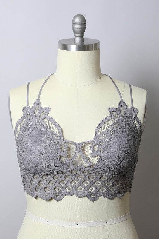 X-Large Padded Crochet Lace Longline Bralette - Shop Style & More | Fresh Looks, Everyday Deals & Free Shipping