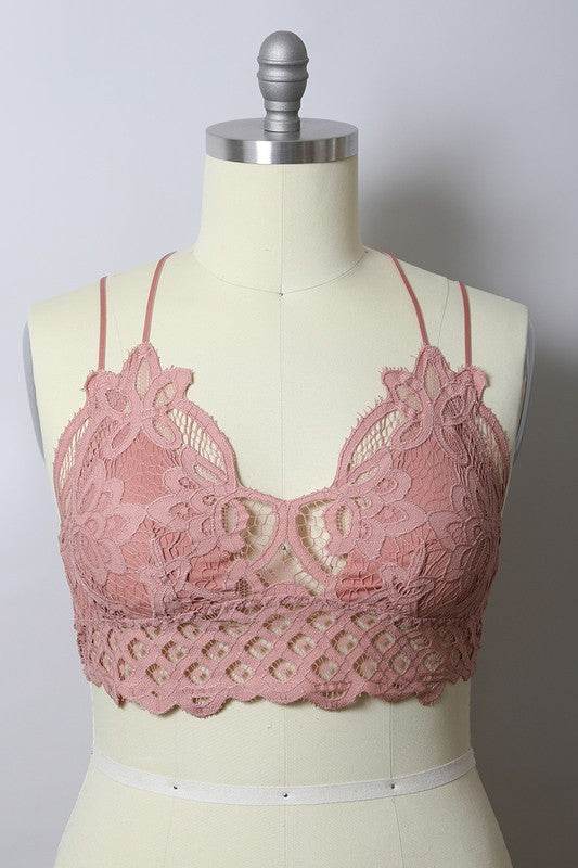 X-Large Padded Crochet Lace Longline Bralette - Shop Style & More | Fresh Looks, Everyday Deals & Free Shipping
