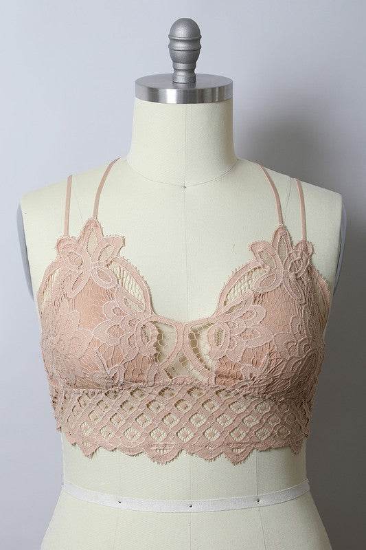 X-Large Padded Crochet Lace Longline Bralette - Shop Style & More | Fresh Looks, Everyday Deals & Free Shipping