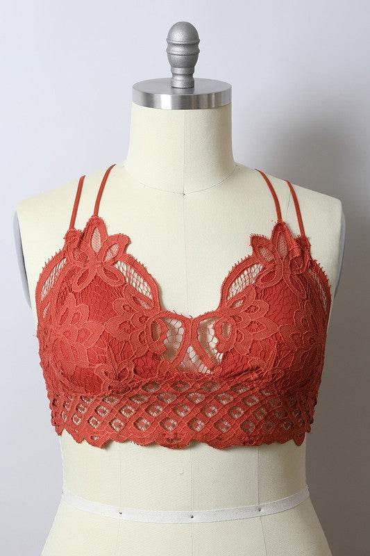 X-Large Padded Crochet Lace Longline Bralette - Shop Style & More | Fresh Looks, Everyday Deals & Free Shipping