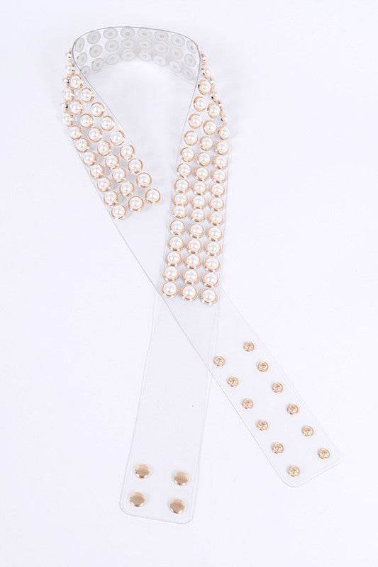 PLUS SIZE Pearl Studs Clear PVC Belt - Shop Style & More | Fresh Looks, Everyday Deals & Free Shipping